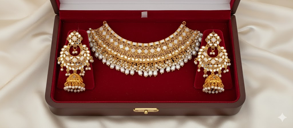 White Kundan Choker Set