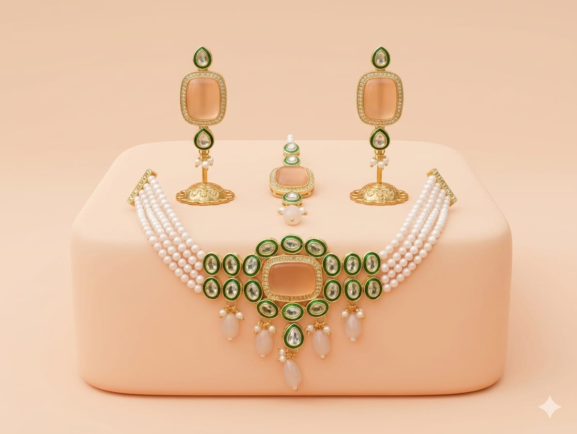 Royal Meenakari Chokar Necklace Set