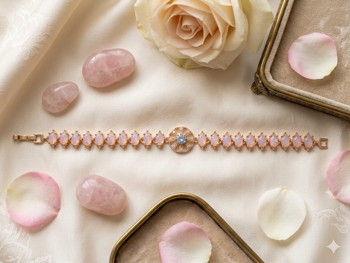 Blush Pink Crystal Bracelet