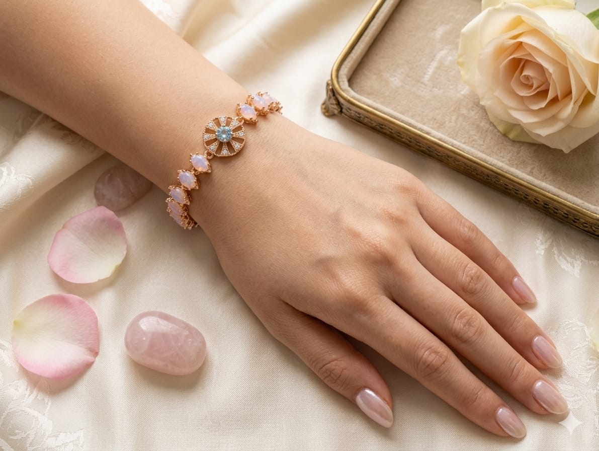 Blush Pink Crystal Bracelet