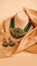 Green Stones Choker Necklace Set