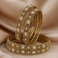 Antique Gold & White Traditional Bangles