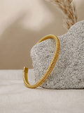 Gold Woven Mesh Cuff Bangle
