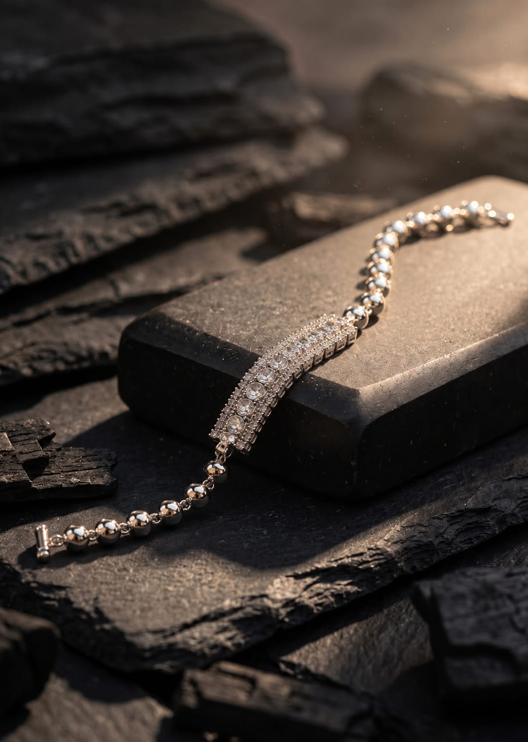 Minimalistic Silver Crystal Bracelet