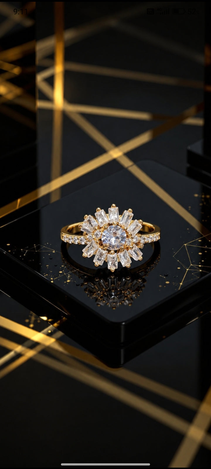 Radiant Baguette & Round Cluster Ring