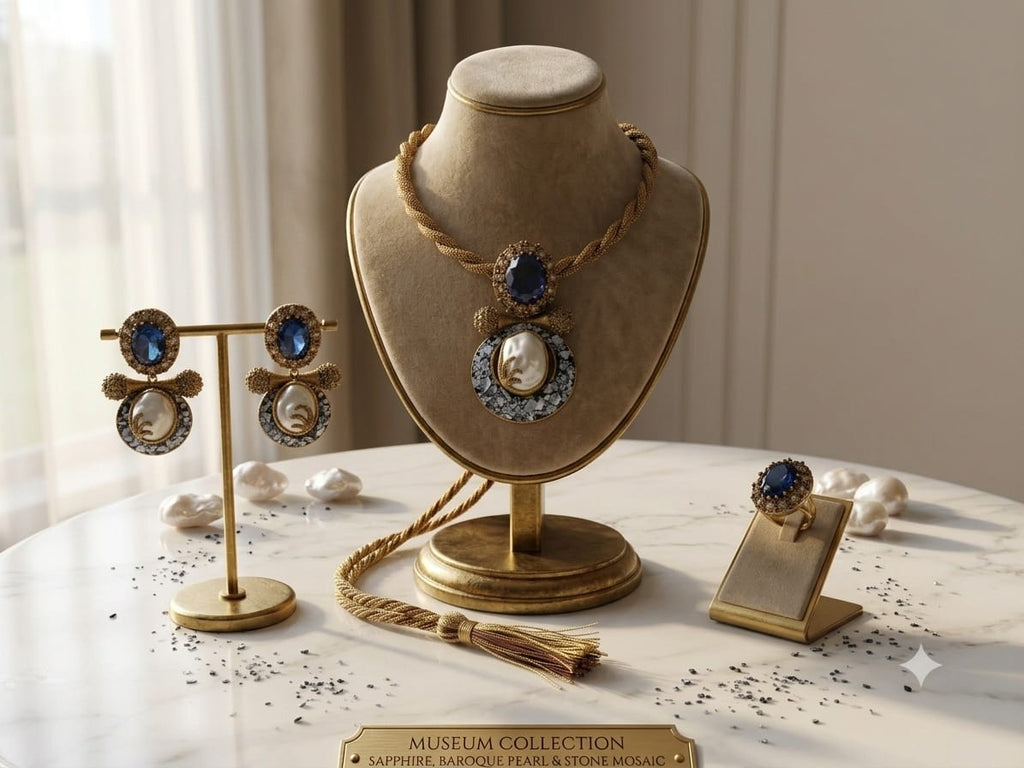 Artisan Turkish Sapphire & Baroque Pearl Set