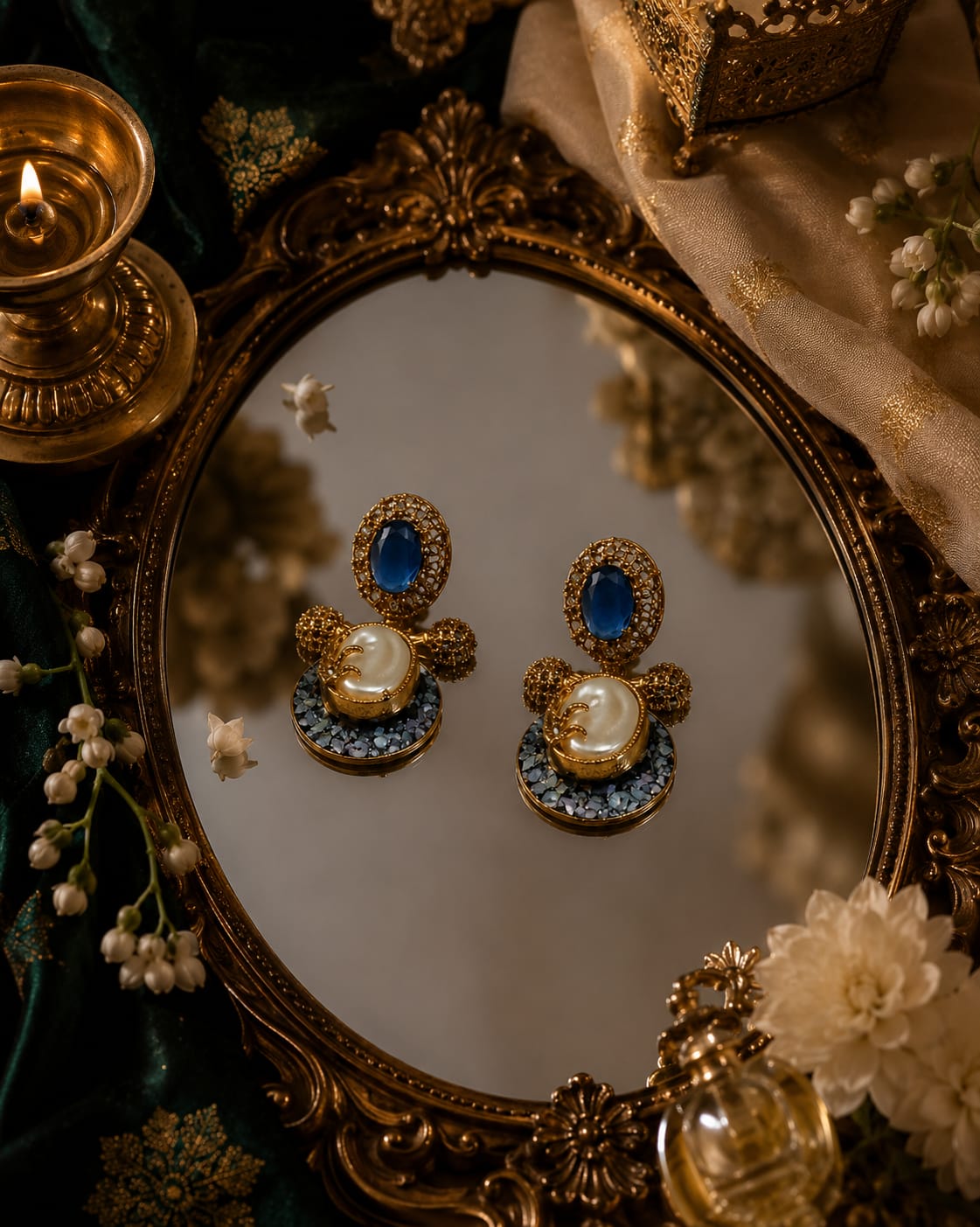 Artisan Turkish Sapphire & Baroque Pearl Set