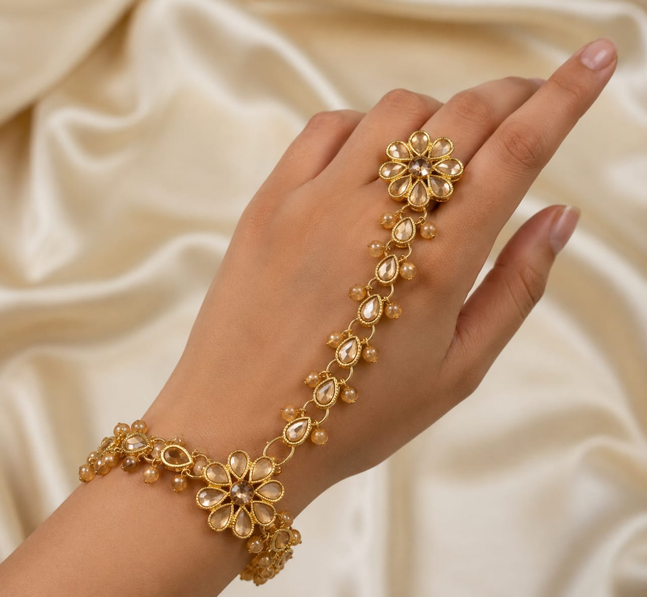 Elegant Floral Hand Harness (ANGLA)