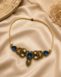Emerald & Blue Turkish Jewelry Set (Choker, Earrings & Maang Tikka)