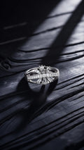 Silver Crystal Snowflake Ring for Women