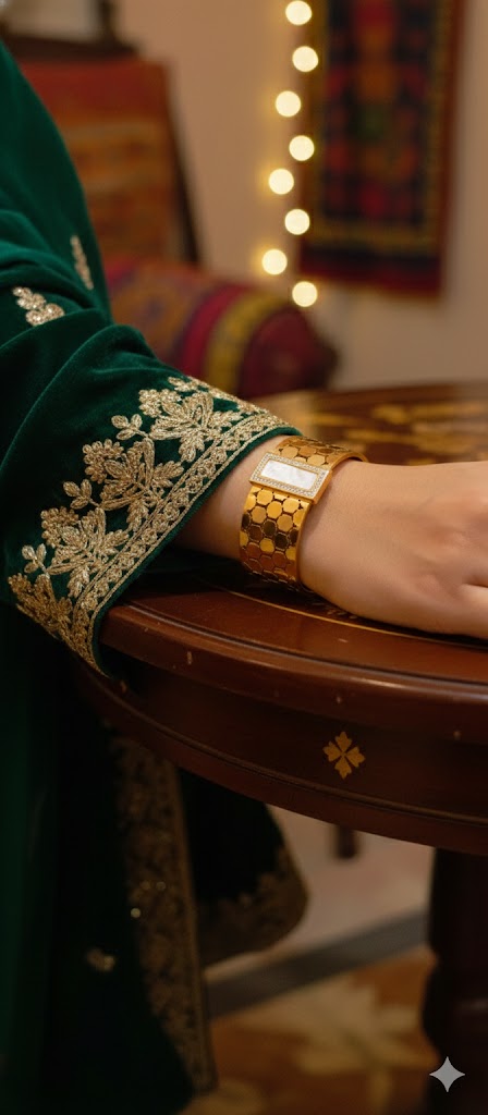 Gold & White Traditional Bangle