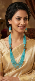 Sky Blue Traditional Indian Mala Set
