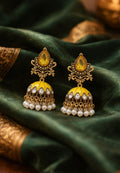 Yellow Traditional Jhumka Earrings