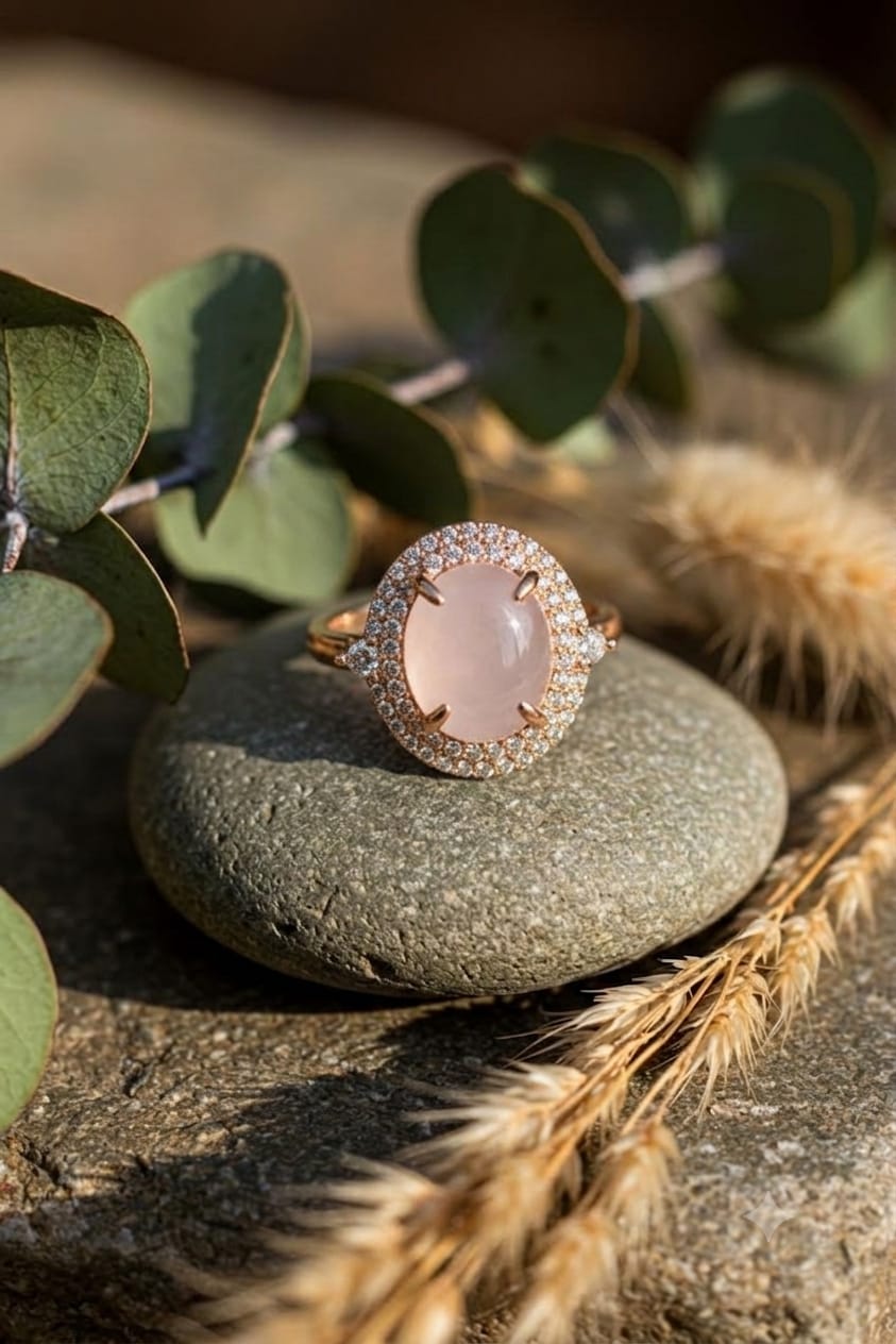 Pink Crystal Statement Ring